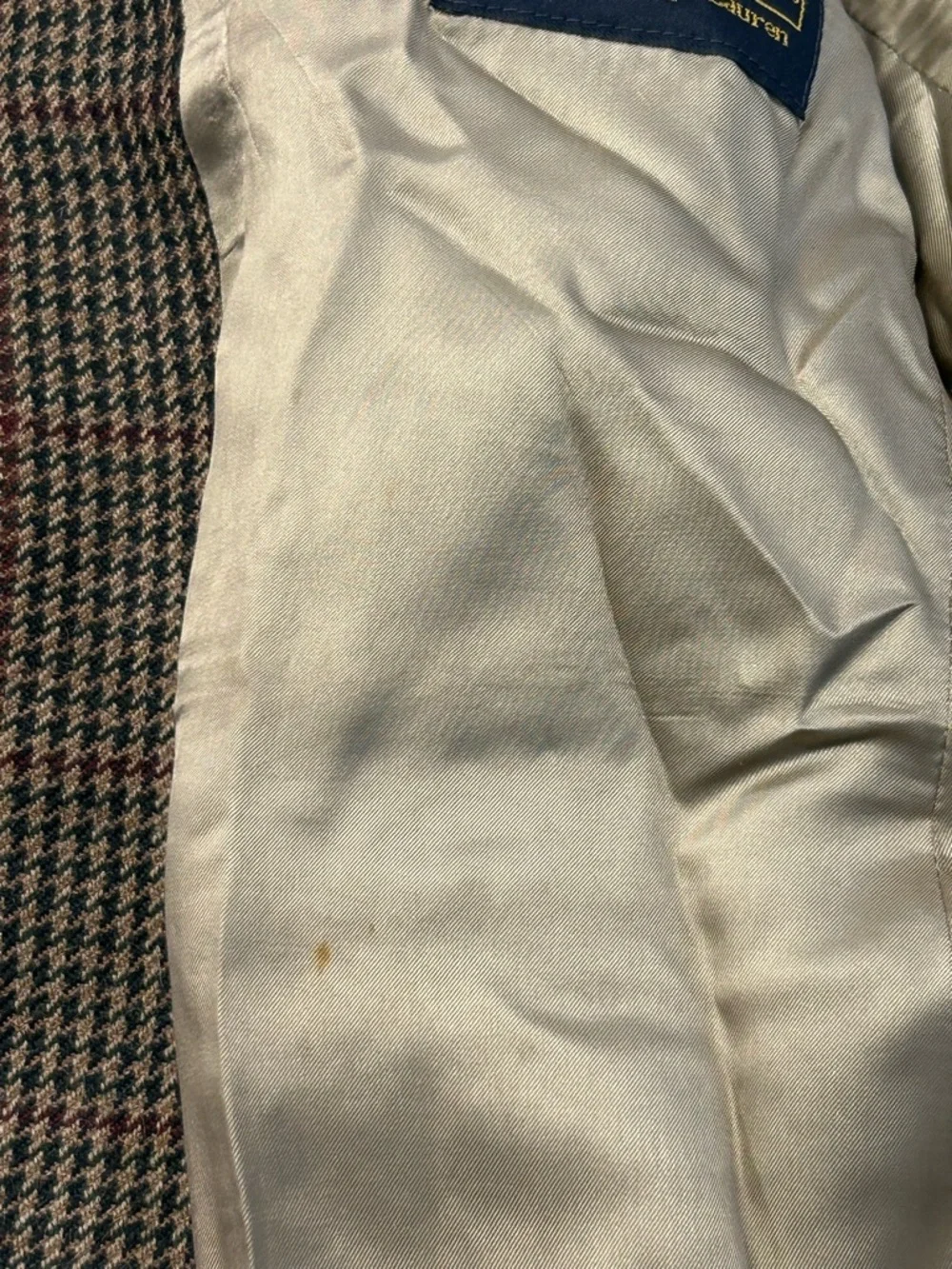 Polo University Club VTG Ralph Lauren Wool Alpaca Houndstooth Sport‎ Coat 44R
